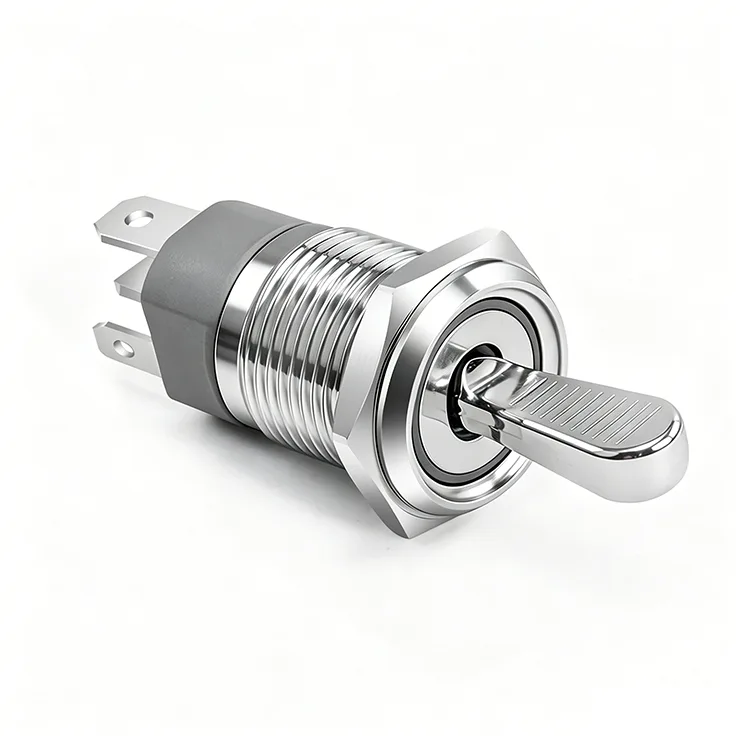 16 mm silberner Metall-Kippschalter