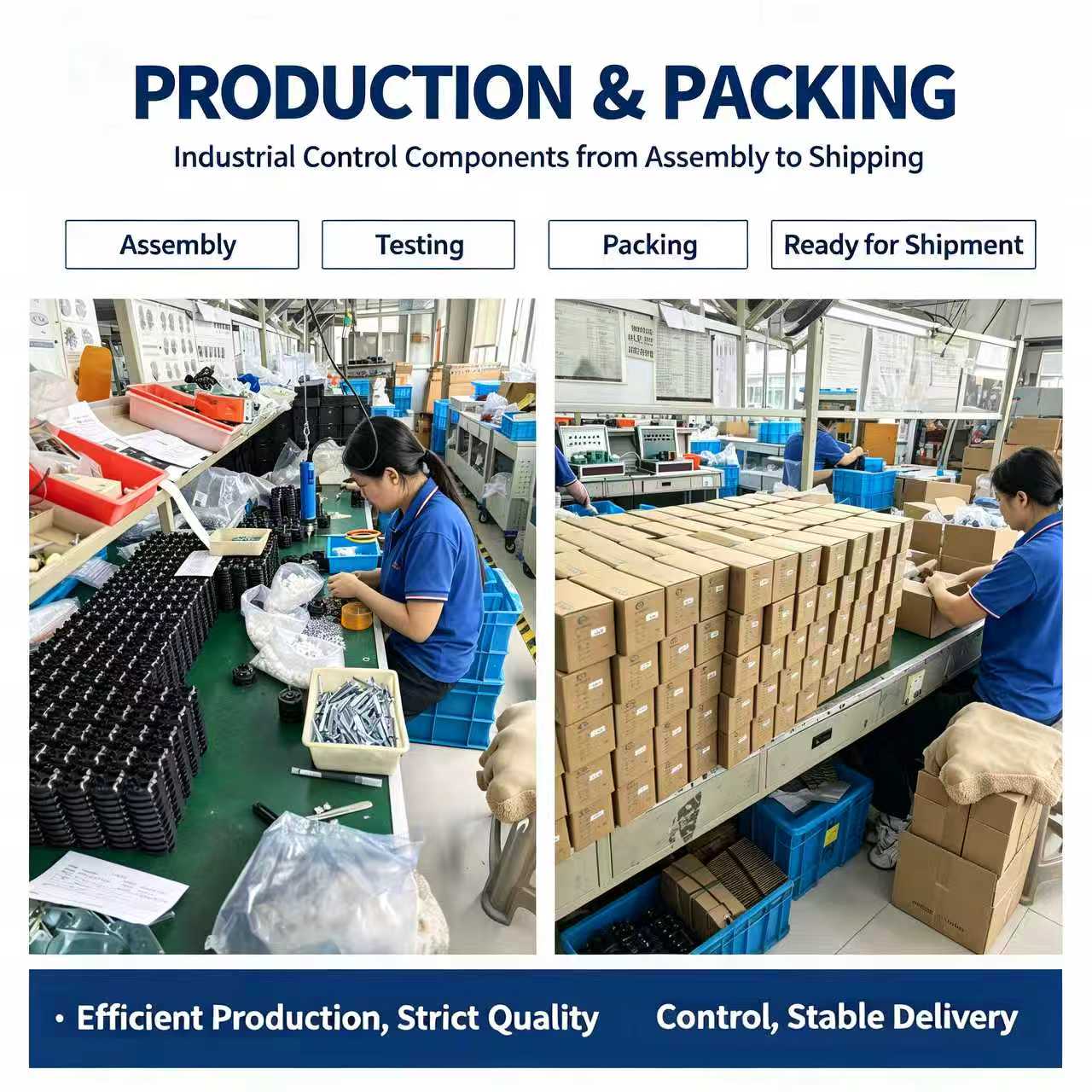 Produktionsmontage- und Verpackungsprozess | Industrielle Produktherstellung