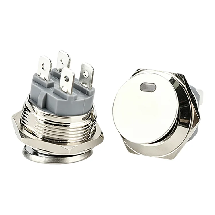 4-poliger 22-mm-runder Metall-Wippschalter