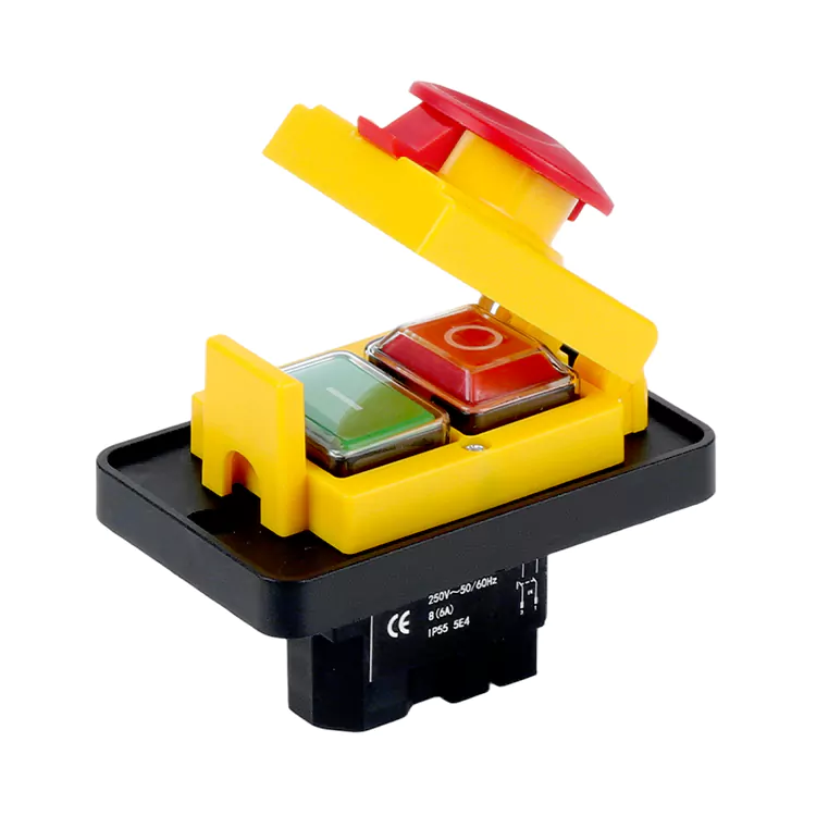 8A Elektromagnetischer Not-Aus-Abdeckungs-Drucktastenschalter mit großer Schalttafel