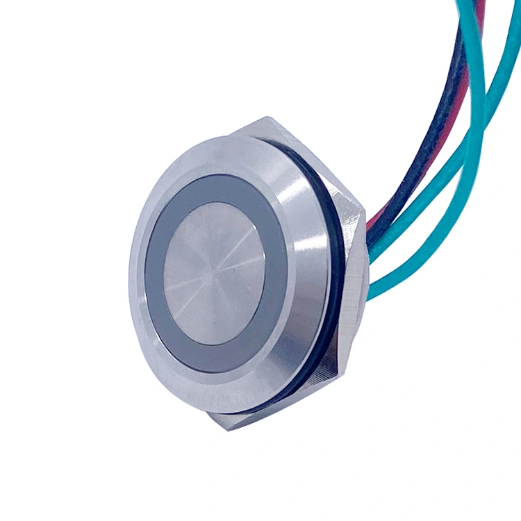 Ultrakurzer Metall-Drucktastenschalter mit LED-Licht